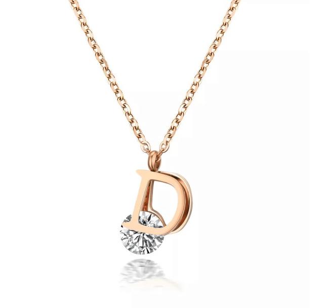 送料無料※高級感 ジルコニア D型 可愛い ジルコニア ネックレス 贈り物 レディース ピンクゴールド プレゼント 新品 < 女性アクセサリー/時計  送料無料※高級感 ジルコニア D型 可愛い ジルコニア ネックレス 贈り物 レディース ピンクゴールド プレゼント 新品  < 女性アクセサリー/時計の