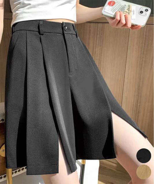 送料無料 新品 レディーススーツ風ショートパンツスリット < 女性ファッション  送料無料 新品 レディーススーツ風ショートパンツスリット  < 女性ファッションの