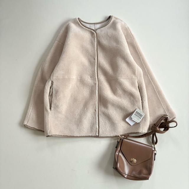 ◆新品◆ルクールブラン◆リバーシブルフェイクムートンジャケット◆アイボリー◆ボア < ブランド ◆新品◆ルクールブラン◆リバーシブルフェイクムートンジャケット◆アイボリー◆ボア < ブランドの