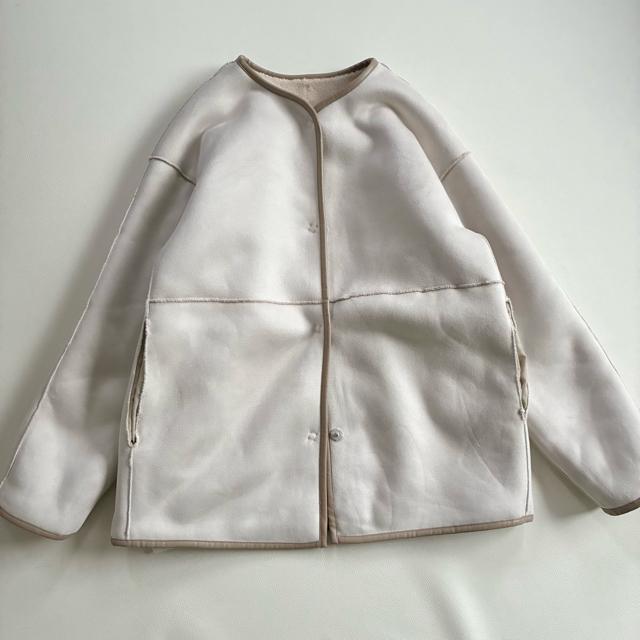 ◆新品◆ルクールブラン◆リバーシブルフェイクムートンジャケット◆アイボリー◆ボア < ブランド ◆新品◆ルクールブラン◆リバーシブルフェイクムートンジャケット◆アイボリー◆ボア < ブランドの