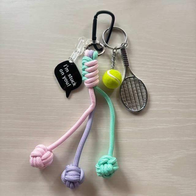 テニス じゃらじゃらキーホルダー バックチャーム テニス部 スポーティー 個性 < 女性ファッション テニス じゃらじゃらキーホルダー バックチャーム テニス部 スポーティー 個性 < 女性ファッションの