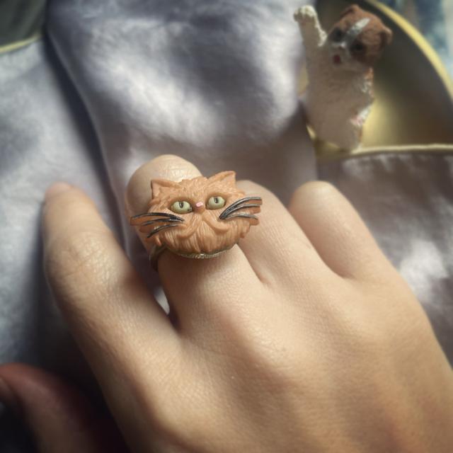 HM��Fancy�􂨂��܂� ���F �l�R �˂� �{�^�� �����O �w�� �� �����A�N�Z�T���[/���v�� 