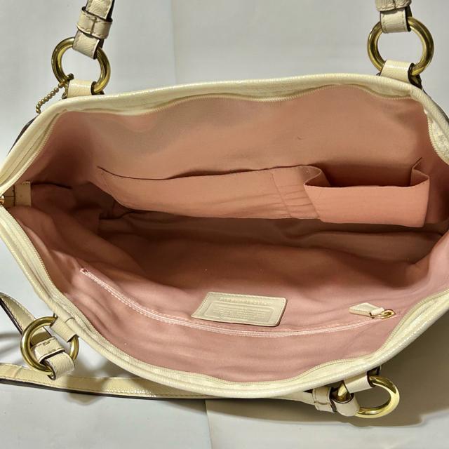 coach �R�[�` 2way �V�����_�[�o�b�O �g�[�g�o�b�O F19816 PVC ���U�[ �V�O�l�`���[ �x�[�W�� �� �u�����h�� 