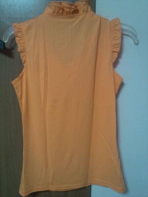 オレンジタンク型フリルシャツ綿百!国産40サイズ表記M7〜9号 < 女性ファッション  オレンジタンク型フリルシャツ綿百!国産40サイズ表記M7〜9号 < 女性ファッションの