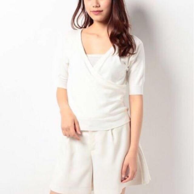 SALEセール●定価5,184円●MERCURYDUOマーキュリーデュオ●カシュクールニットトップス●白ホワイト < ブランド  SALEセール●定価5,184円●MERCURYDUOマーキュリーデュオ●カシュクールニットトップス●白ホワイト < ブランドの