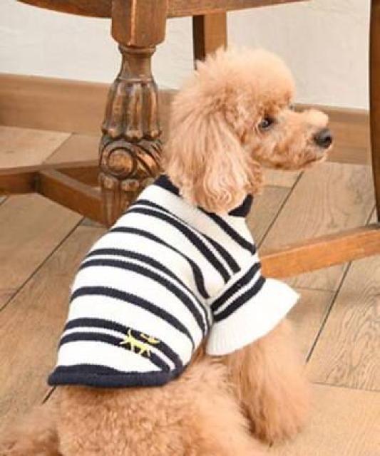 SALE●定価3,888円●フレア袖ボーダーニット●白ホワイト●ROPE'ロペ●ペットウェア 犬服 < ペット/手芸/園芸  SALE●定価3,888円●フレア袖ボーダーニット●白ホワイト●ROPE'ロペ●ペットウェア 犬服 < ペット/手芸/園芸の