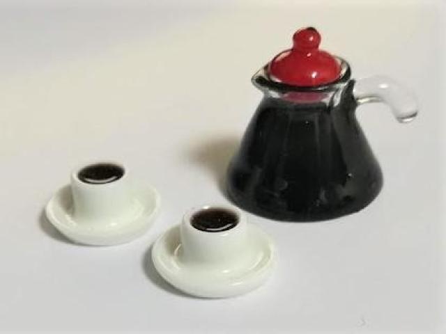 ミニチュア★コーヒーセット★コーヒーサーバー&コーヒーカッブ2個★サーバーの蓋も開けられます★ドールハウスに★ < おもちゃ  ミニチュア★コーヒーセット★コーヒーサーバー&コーヒーカッブ2個★サーバーの蓋も開けられます★ドールハウスに★  < おもちゃの