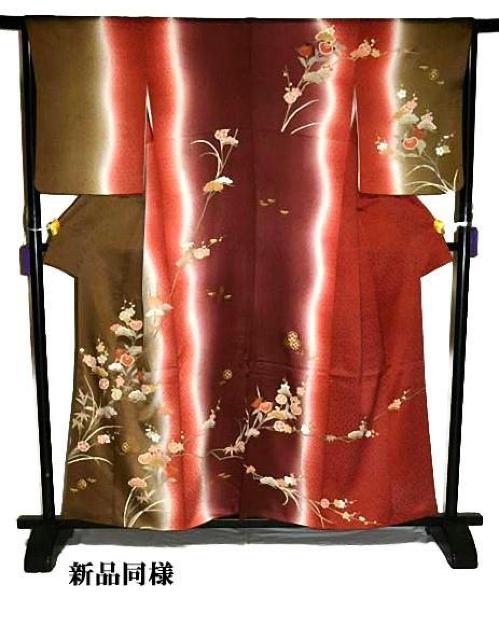 【最高級】新品同様 暈し染め 金彩 金駒シシュウ 松竹梅 三松扱い 訪問着 身丈158.5cm 裄丈65.5cm T3450 < 女性ファッション  【最高級】新品同様 暈し染め 金彩 金駒シシュウ 松竹梅 三松扱い 訪問着 身丈158.5cm 裄丈65.5cm T3450 < 女性ファッションの