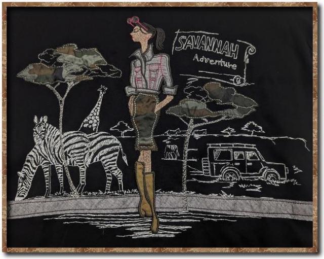 アラミス 刺繍入り半袖カットソー 黒 < 女性ファッション アラミス 刺繍入り半袖カットソー 黒 < 女性ファッションの