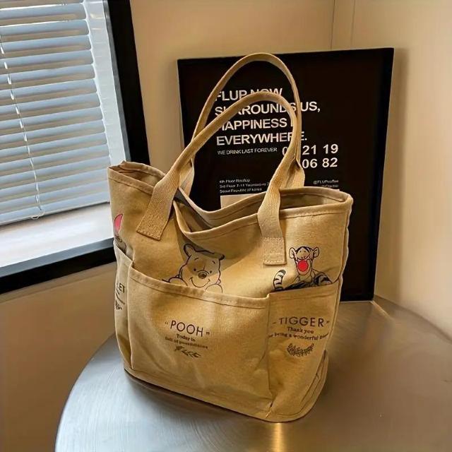 爆ヤス価格890円★ディズニー公式 プーさん&ティガー 大容量トートバッグ - ジッパークロージャー付き < 女性ファッション  爆ヤス価格890円★ディズニー公式 プーさん&ティガー 大容量トートバッグ - ジッパークロージャー付き < 女性ファッションの