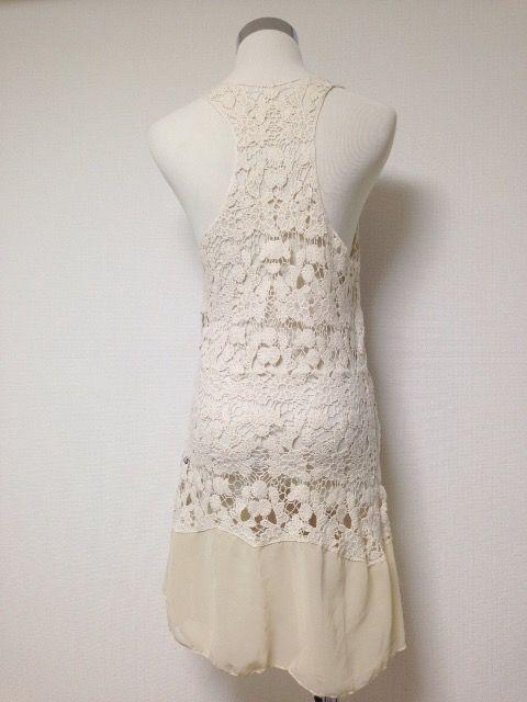 ベージュフラワーカギ編みクロシェシフォンワンピチュニック < ブランド  ベージュフラワーカギ編みクロシェシフォンワンピチュニック < ブランドの