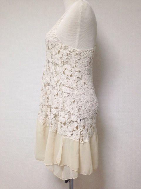 ベージュフラワーカギ編みクロシェシフォンワンピチュニック < ブランド  ベージュフラワーカギ編みクロシェシフォンワンピチュニック < ブランドの