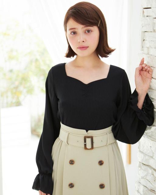 新品☆イング*リブバックリボン袖異素材トップス < ブランド  新品☆イング*リブバックリボン袖異素材トップス < ブランドの