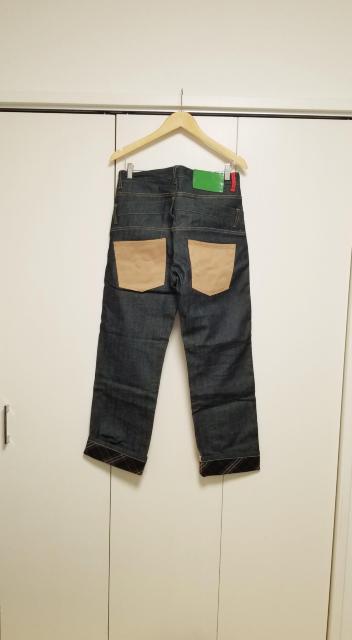 GROOVER GRAND チェック柄 ロールアップ 前キャメル後デニム パンツ M < 男性ファッション GROOVER GRAND チェック柄 ロールアップ 前キャメル後デニム パンツ M < 男性ファッションの