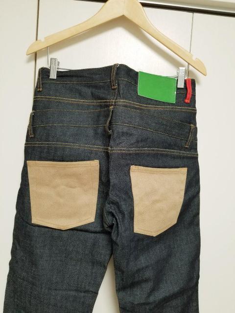 GROOVER GRAND チェック柄 ロールアップ 前キャメル後デニム パンツ M < 男性ファッション GROOVER GRAND チェック柄 ロールアップ 前キャメル後デニム パンツ M < 男性ファッションの