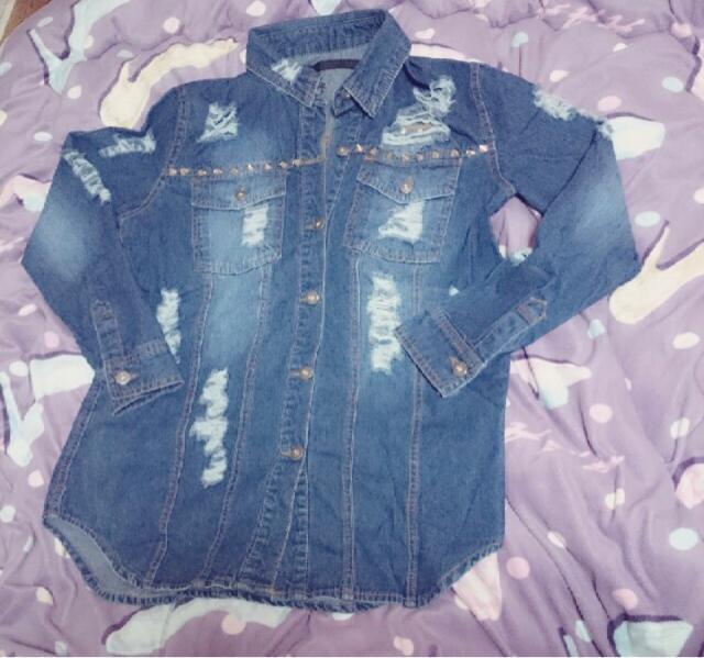 GLAD NEWS スタッズクラッシュデニムジャケット < ブランド  GLAD NEWS スタッズクラッシュデニムジャケット < ブランドの