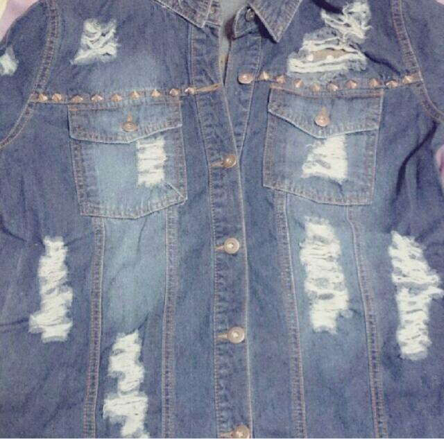 GLAD NEWS スタッズクラッシュデニムジャケット < ブランド  GLAD NEWS スタッズクラッシュデニムジャケット < ブランドの