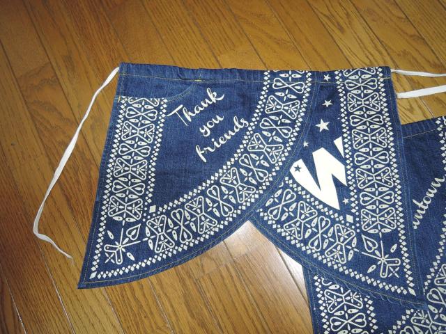 M THANK YOU FRIENDS エム デニム エプロン DENIM インディゴ 前掛け TMT バンダナ柄 ロゴ LOGO < ブランド  M THANK YOU FRIENDS エム デニム エプロン DENIM インディゴ 前掛け TMT バンダナ柄 ロゴ LOGO < ブランドの