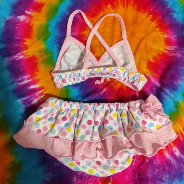 □マルチドット柄ビキニ水着□女児90□水玉□ < キッズ/ベビー  □マルチドット柄ビキニ水着□女児90□水玉□ < キッズ/ベビーの