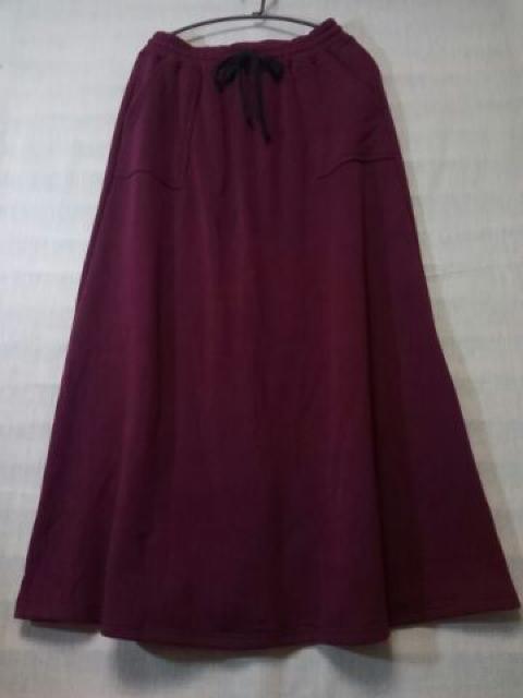 ●あったかマキシ スカート●新品バーガンディー < 女性ファッション ●あったかマキシ スカート●新品バーガンディー < 女性ファッションの
