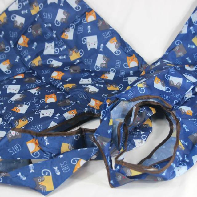 ◆猫好きにはたまらない!かわいい猫イラスト入り◆猫柄エコバッグ 大小2個セット 折たたみコンパクト < 女性ファッション  ◆猫好きにはたまらない!かわいい猫イラスト入り◆猫柄エコバッグ 大小2個セット 折たたみコンパクト < 女性ファッションの