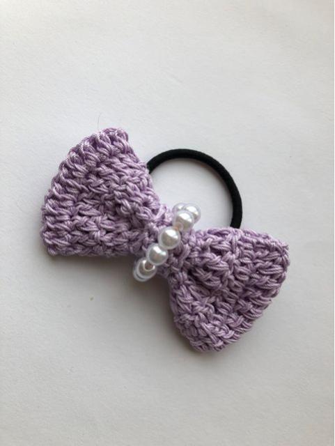 ハンドメイド ヘアゴム レースのリボン♪ パープル axes好き < 女性ファッション  ハンドメイド ヘアゴム レースのリボン♪ パープル axes好き < 女性ファッションの