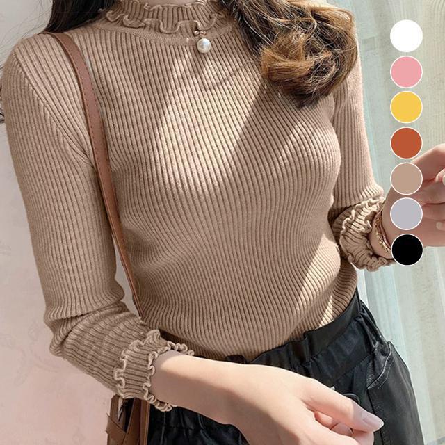 送料無料 新品 クルーネックニット レディース長袖 7色 < 女性ファッション  送料無料 新品 クルーネックニット レディース長袖 7色  < 女性ファッションの