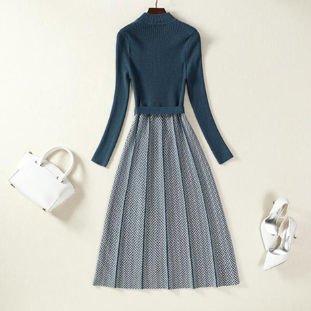 プリーツワンピース レディース ミディワンピ ミディアム丈 ワンピース 長袖 ニットワンピ 秋冬 フリルワンピ Mサイズ 3カラー < 女性ファッション  プリーツワンピース レディース ミディワンピ ミディアム丈 ワンピース 長袖 ニットワンピ 秋冬 フリルワンピ Mサイズ 3カラー < 女性ファッションの