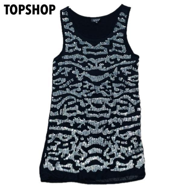 美品 TOPSHOP トップショップ スパンコール タンクトップ 36 < ブランド  美品 TOPSHOP トップショップ スパンコール タンクトップ 36  < ブランドの
