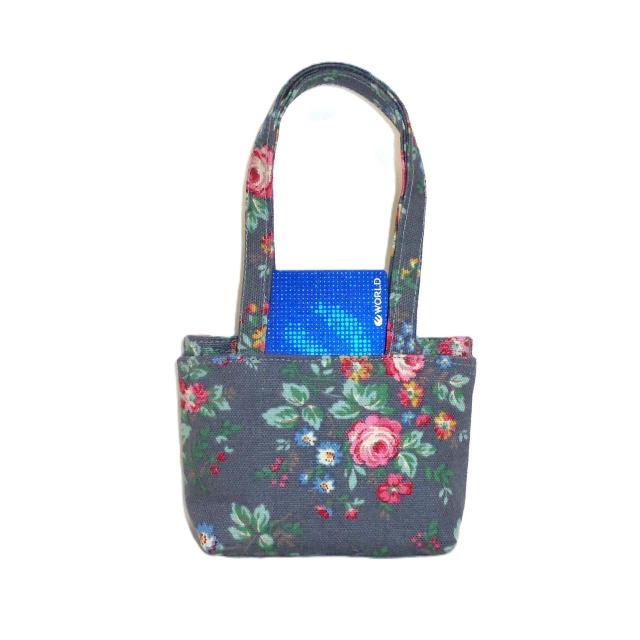◆ミニ◆キャスキッドソン/Cath Kidston◆ピンク薔薇×アッシュグレー地◆両面外ポケットA小物入れポーチ < 女性ファッション  ◆ミニ◆キャスキッドソン/Cath Kidston◆ピンク薔薇×アッシュグレー地◆両面外ポケットA小物入れポーチ < 女性ファッションの