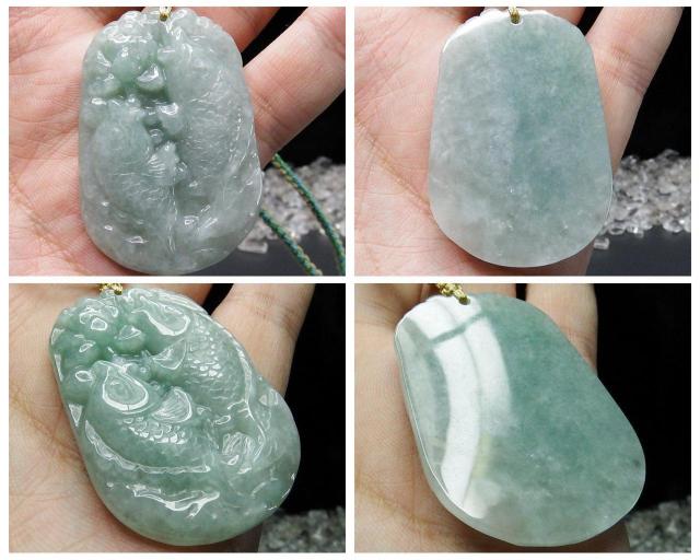 ひすいジェダイト鯉精工彫刻木綿紐ネックレス天然石ミャンマー産本翡翠 < 女性アクセサリー/時計  ひすいジェダイト鯉精工彫刻木綿紐ネックレス天然石ミャンマー産本翡翠 < 女性アクセサリー/時計の