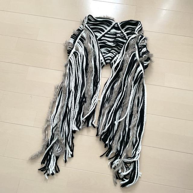 新品 MONO COMME CA ラビットファー 編み込みストール ショール < ブランド  新品 MONO COMME CA ラビットファー 編み込みストール ショール  < ブランドの