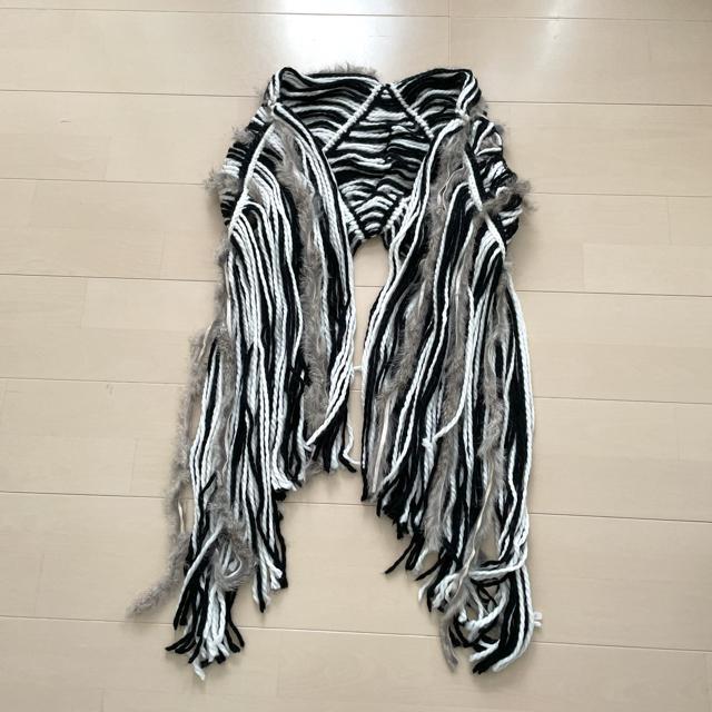 新品 MONO COMME CA ラビットファー 編み込みストール ショール < ブランド  新品 MONO COMME CA ラビットファー 編み込みストール ショール < ブランドの