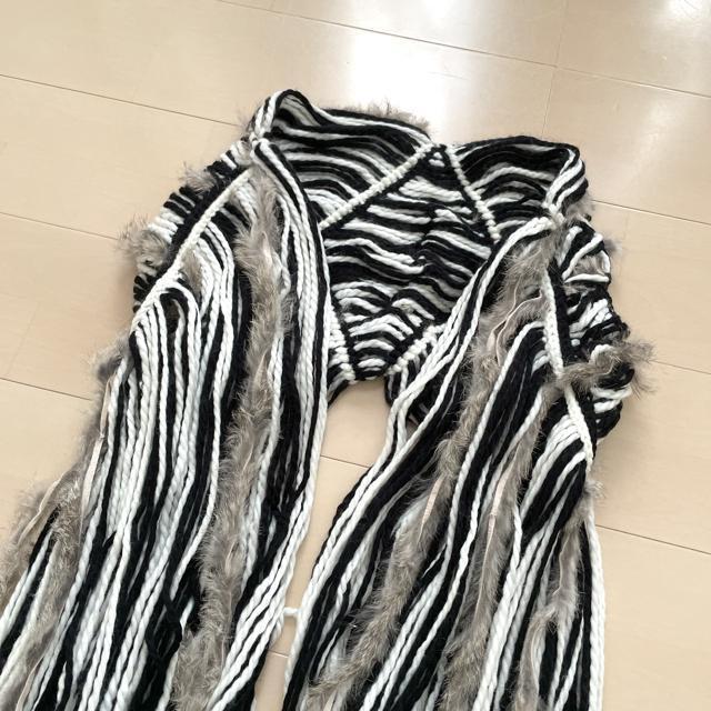 新品 MONO COMME CA ラビットファー 編み込みストール ショール < ブランド  新品 MONO COMME CA ラビットファー 編み込みストール ショール < ブランドの