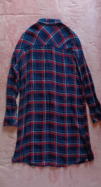 ★スパイラルガール☆体型カバー紺色ネイビー赤白チェック大柄可愛い♪とろみ柔らか落ち感お洒落☆起毛レーヨン長袖ロングシャツワンピース < ブランド  ★スパイラルガール☆体型カバー紺色ネイビー赤白チェック大柄可愛い♪とろみ柔らか落ち感お洒落☆起毛レーヨン長袖ロングシャツワンピース < ブランドの