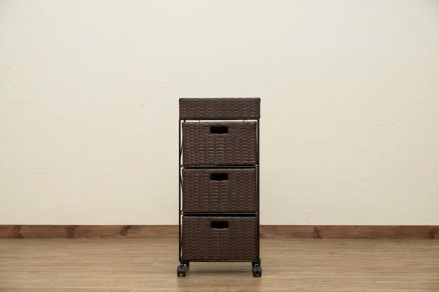 【送料無料】ラタン調 チェスト3段 ランドリーチェスト 収納 棚 ラック < インテリア/ライフ 【送料無料】ラタン調 チェスト3段 ランドリーチェスト 収納 棚 ラック < インテリア/ライフの