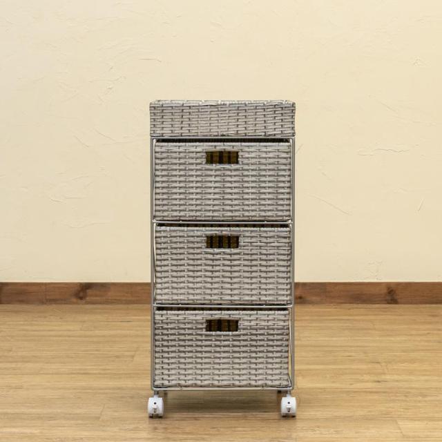 【送料無料】ラタン調 チェスト3段 ランドリーチェスト 収納 棚 ラック < インテリア/ライフ 【送料無料】ラタン調 チェスト3段 ランドリーチェスト 収納 棚 ラック < インテリア/ライフの