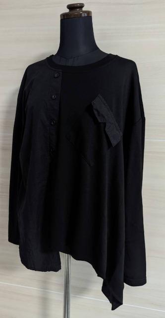 Melange/メラーンジュ/メランジュ/異素材変形トップス/ブラック/フリーサイズ < 女性ファッション  Melange/メラーンジュ/メランジュ/異素材変形トップス/ブラック/フリーサイズ < 女性ファッションの