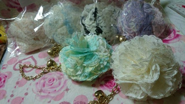 姫デコたっぷりレースキーホルダーストラップ色指定80o程1個 < 女性ファッション  姫デコたっぷりレースキーホルダーストラップ色指定80o程1個 < 女性ファッションの