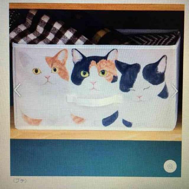 フェリシモ猫部・香箱座りブチ柄猫イラスト収納ボックス。 < ブランド  フェリシモ猫部・香箱座りブチ柄猫イラスト収納ボックス。  < ブランドの