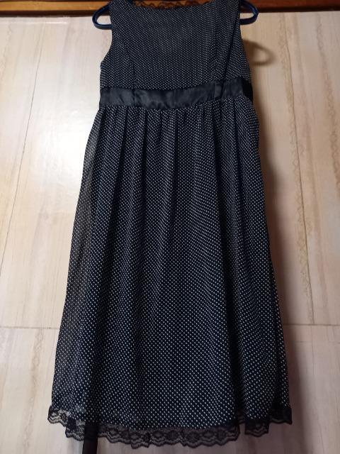 超美品★ChouChou(Mサイズ)ワンピースモノトーン水玉&リボン < 女性ファッション  超美品★ChouChou(Mサイズ)ワンピースモノトーン水玉&リボン < 女性ファッションの