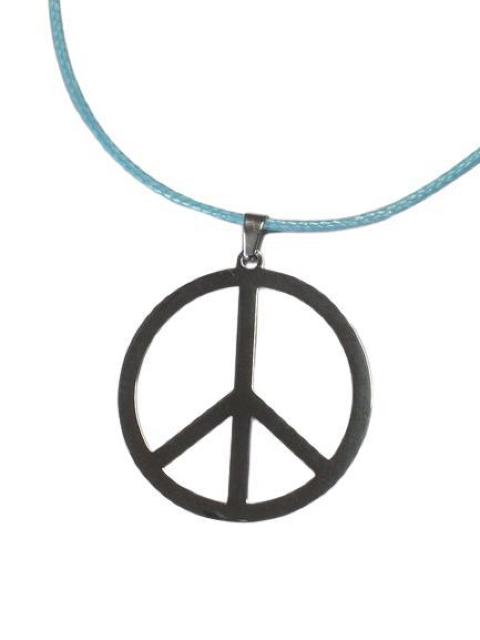 ピースマーク ネックレス チェーン水色 トップシルバー ステンレス メンズ レディース ペンダント アクセサリー < 男性アクセサリー/時計  ピースマーク ネックレス チェーン水色 トップシルバー ステンレス メンズ レディース ペンダント アクセサリー < 男性アクセサリー/時計の