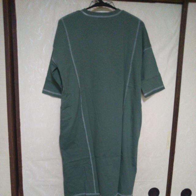 【定価3,520円】アンティカ Antiqua Tシャツワンピ モスグリーン サイズS〜L位 送料無料即決 < ブランド  【定価3,520円】アンティカ Antiqua Tシャツワンピ モスグリーン サイズS〜L位 送料無料即決 < ブランドの