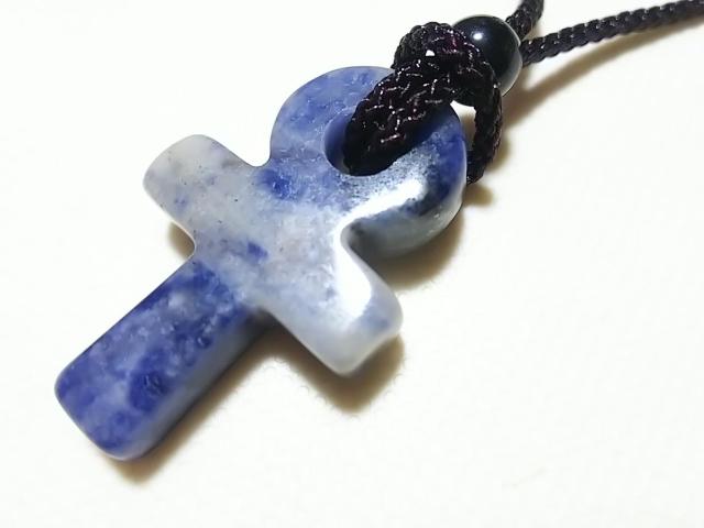 天然石★ブルーアベンチュリン アンククロス ネックレス < 女性アクセサリー/時計 天然石★ブルーアベンチュリン アンククロス ネックレス < 女性アクセサリー/時計の