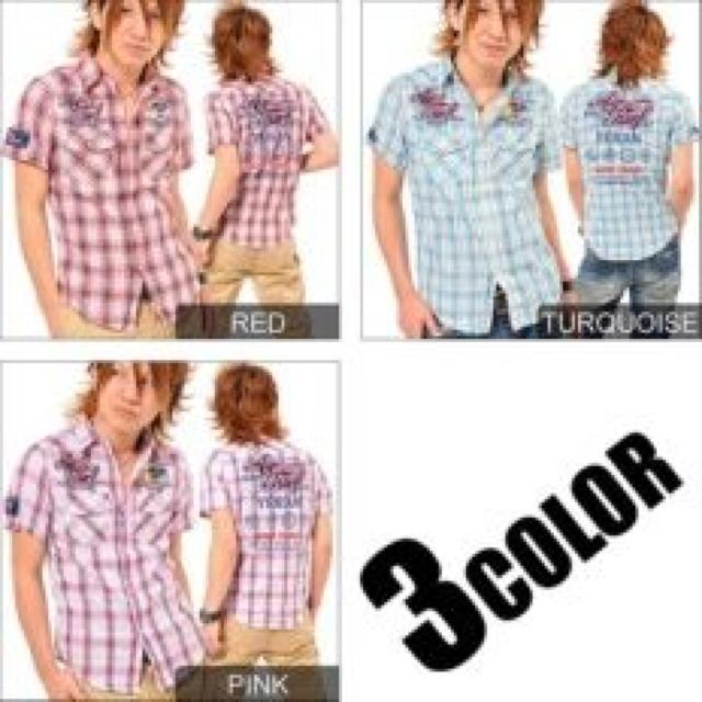 襟ワイヤー入♪ワッペン付 SURFバックプリントチェックシャツ < 男性ファッション 襟ワイヤー入♪ワッペン付 SURFバックプリントチェックシャツ < 男性ファッションの