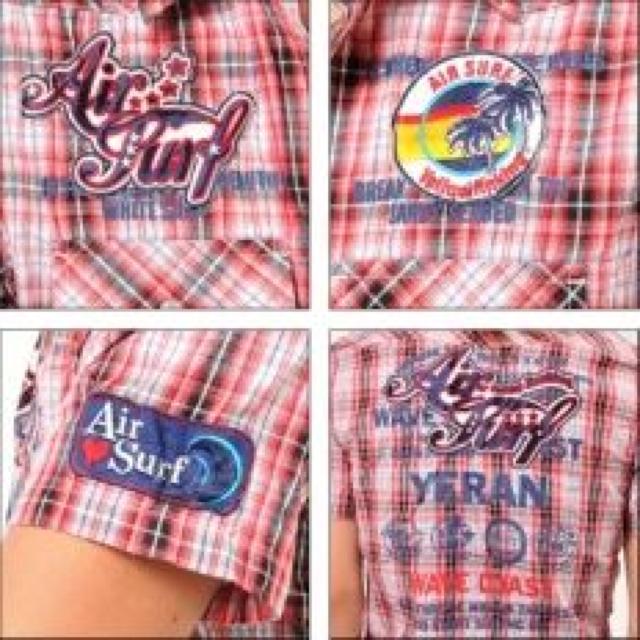 襟ワイヤー入♪ワッペン付 SURFバックプリントチェックシャツ < 男性ファッション 襟ワイヤー入♪ワッペン付 SURFバックプリントチェックシャツ < 男性ファッションの