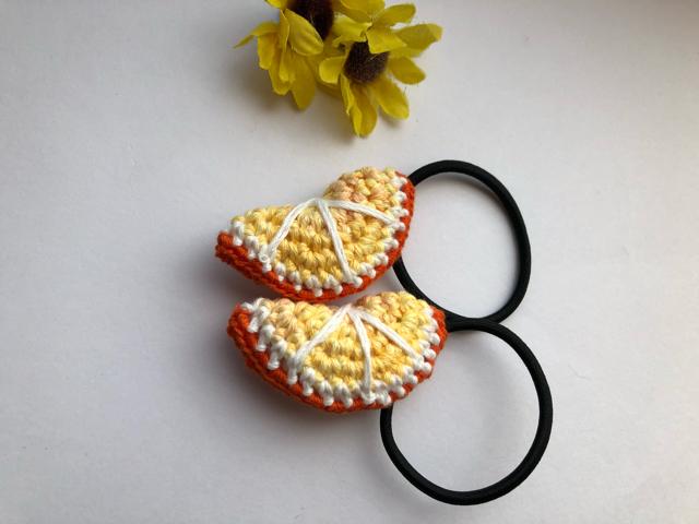 ハンドメイド  ヘアゴム ツイン 甘いオレンジ♪ ガーリー < 女性ファッション  ハンドメイド  ヘアゴム ツイン 甘いオレンジ♪ ガーリー < 女性ファッションの