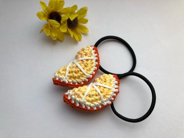 ハンドメイド  ヘアゴム ツイン 甘いオレンジ♪ ガーリー < 女性ファッション  ハンドメイド  ヘアゴム ツイン 甘いオレンジ♪ ガーリー < 女性ファッションの