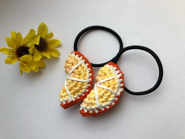 ハンドメイド  ヘアゴム ツイン 甘いオレンジ♪ ガーリー < 女性ファッション  ハンドメイド  ヘアゴム ツイン 甘いオレンジ♪ ガーリー < 女性ファッションの