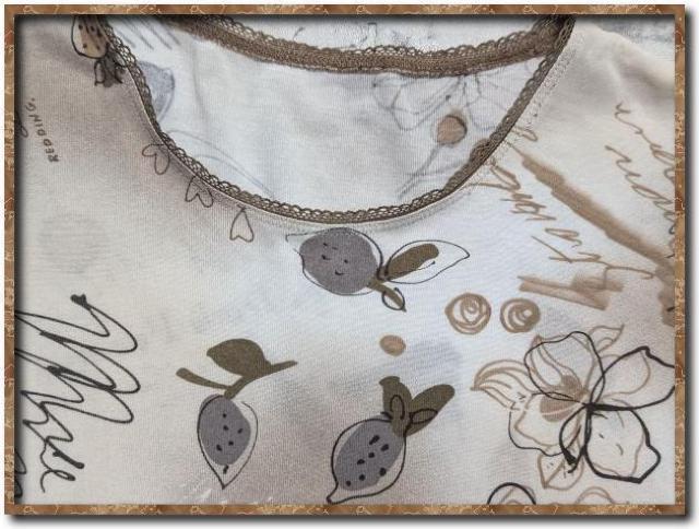 セシオセラ レース付きプリントカットソー 茶系 < 女性ファッション セシオセラ レース付きプリントカットソー 茶系 < 女性ファッションの